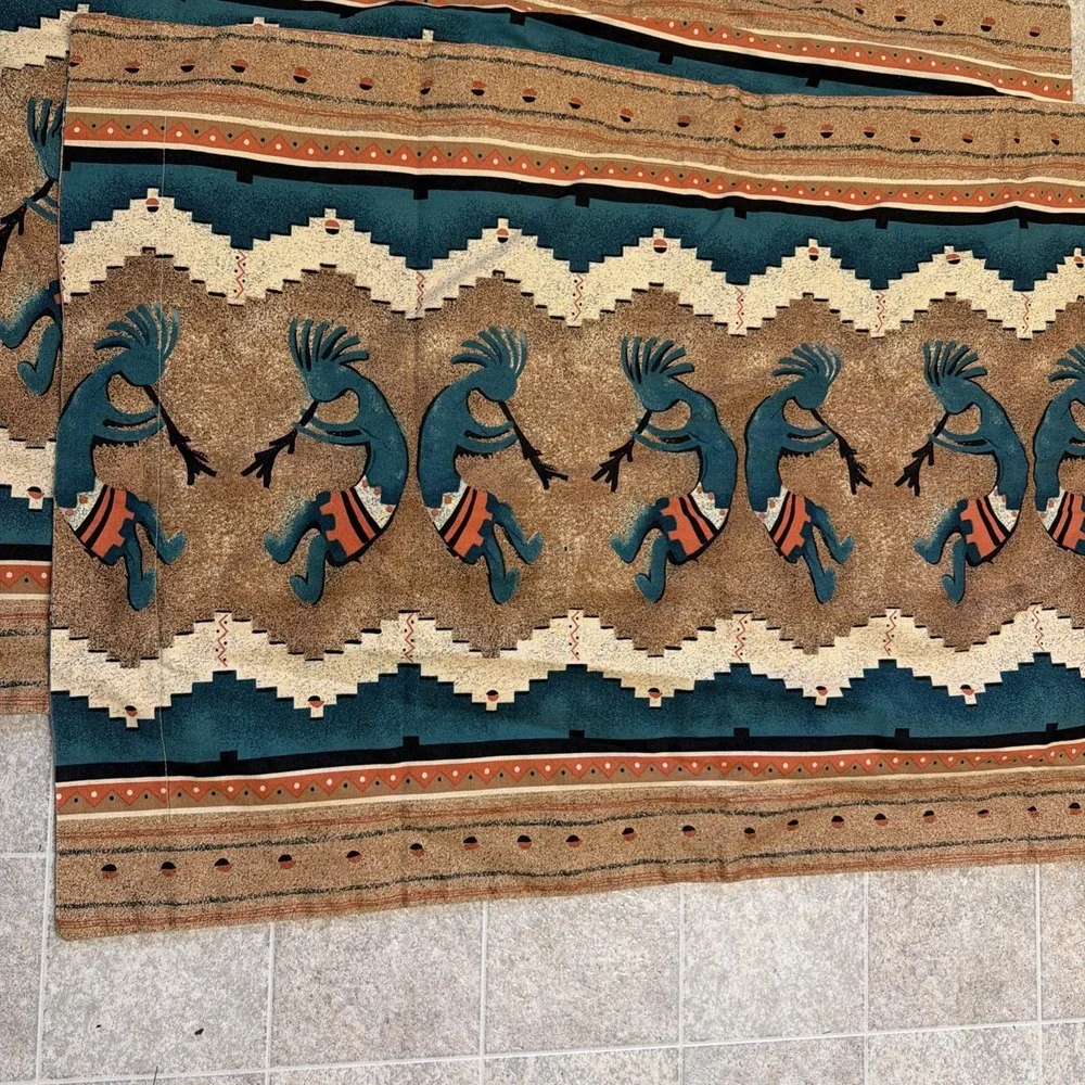 Vohann Linens Kokopelli Southwestern Pair Of Pillowcases Teal Orange
